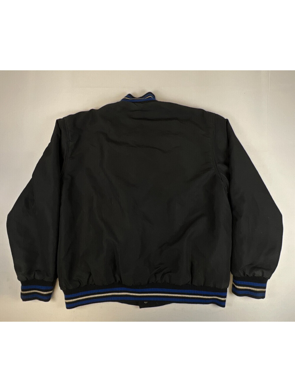 Vintage JH Design Toronto Blue Jays Varsity Jacket Black Royal Blue XL Damaged - Picture 2 of 13